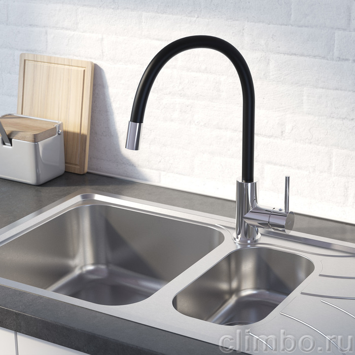 K36SBJBi05 Смеситель для кухни IDDIS, Kitchen 360, черный — фото товара