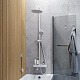 Смеситель для ванны с верхним душем, белый матовый, Shelfy, IDDIS — фото товара