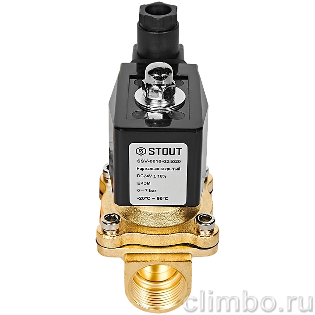 Клапан соленоидный (электромагнитный) STOUT прямого действия НЗ 24В G3/4 — фото, детали конструкции