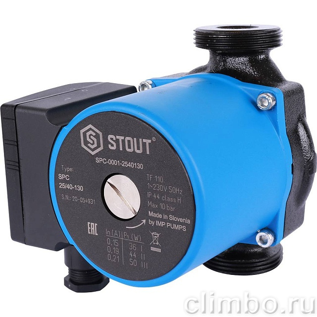 Насос циркуляционный STOUT 25/40-130 — фото, детали конструкции