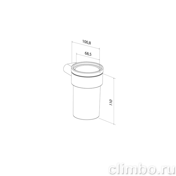 Стакан для зубных щеток, нержавеющая сталь, Петит (Petite), золото матовое, IDDIS, PETG0SGi45 — фото, детали конструкции